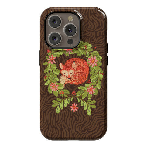 Sleeping Fox Wreath Phone Case